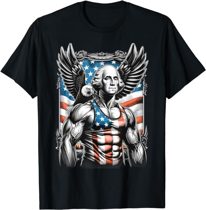 Funny 4th of July Shirts For Men, 4th of July Patriotic Funny George Washington July 4th USA T-Shirt Menswear Top Casual...