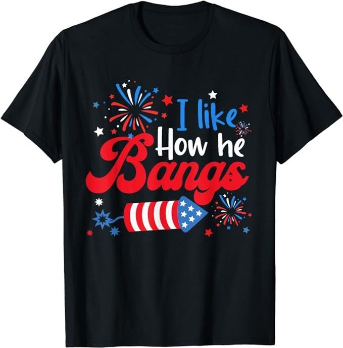 Funny 4th of July Shirts For Men, I Like How She Explodes Fireworks Funny Couple 4th Of July T-Shirt Menswear Casual...