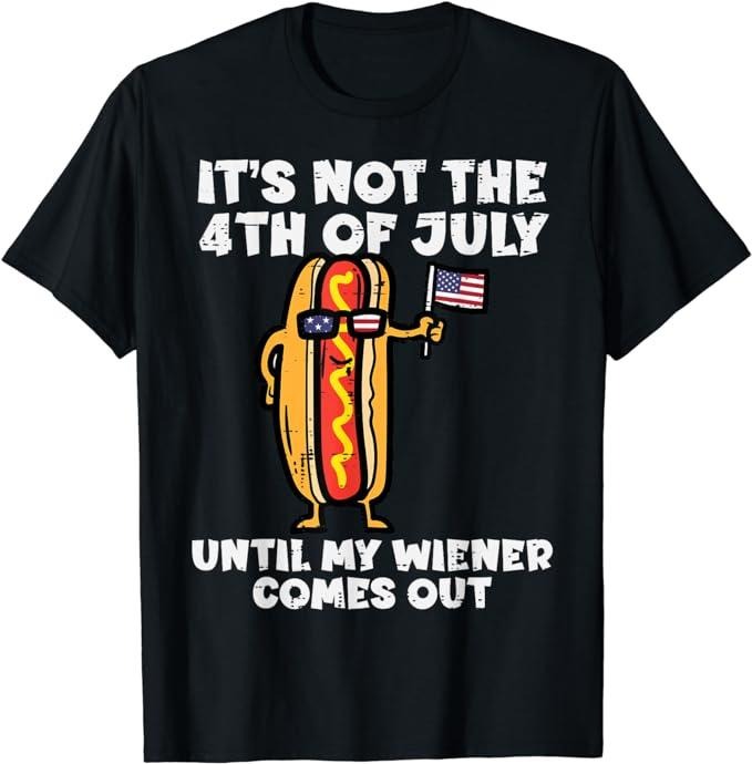 Funny 4th of July Shirts For Men, Not 4th July Wiener Hotdog American Flag Patriotic T-Shirt Menswear Top Casual Cotton...