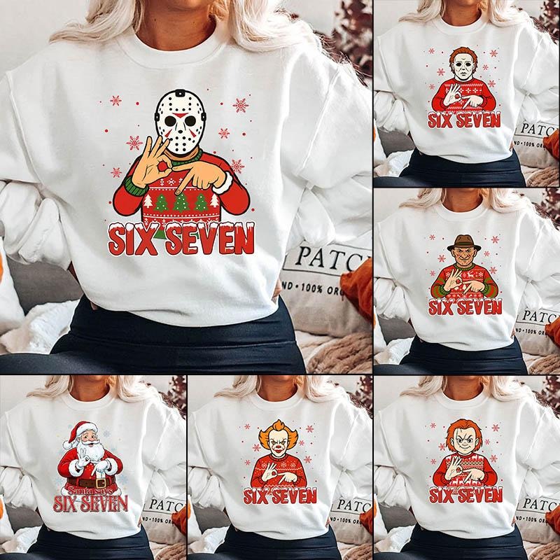 Funny 67 Christmas Sweatshirt, Six Seven Shirt, 6 7 Movie Killers Sweatshirt, Halloween Sweatshirts Hoodie | HypeCrazeTee.com