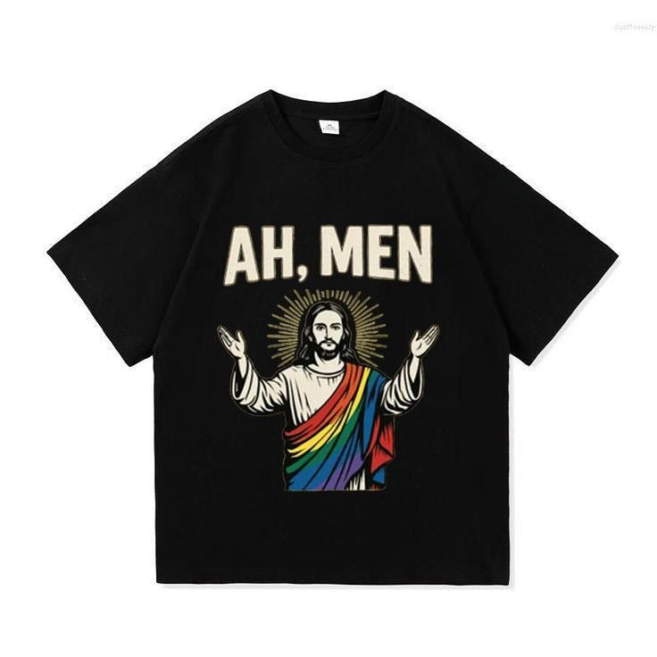 Funny Ah Men Rainbow Jesus LGBTQ Pride T-shirt, Pride Month Tee Hoodie, Sweatshirt | HypeCrazeTee.com