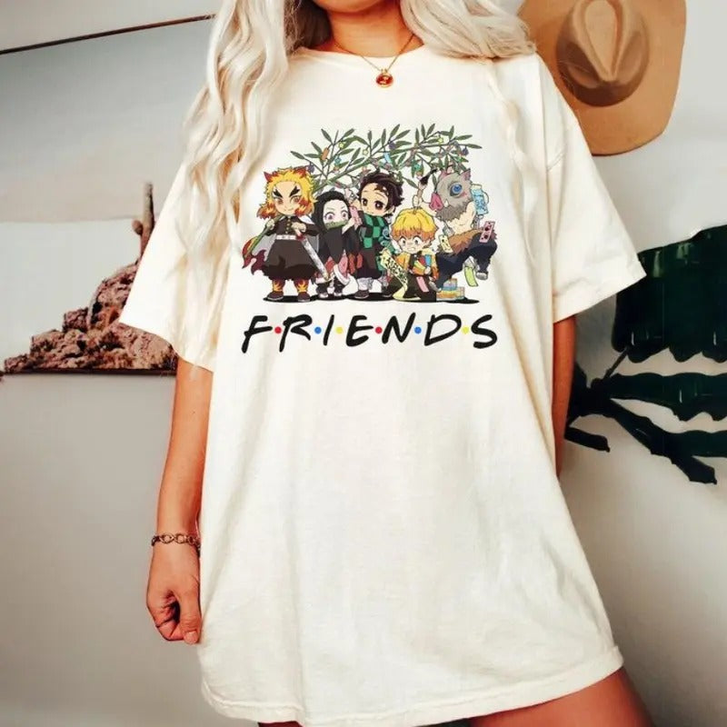 Funny Anime Tee Shirt, Tanjiro, Nezuko, Zenitsu, Inosuke, Anime Streetwear Shirt, Birthday Gift for Anime Lovers Hoodie,...