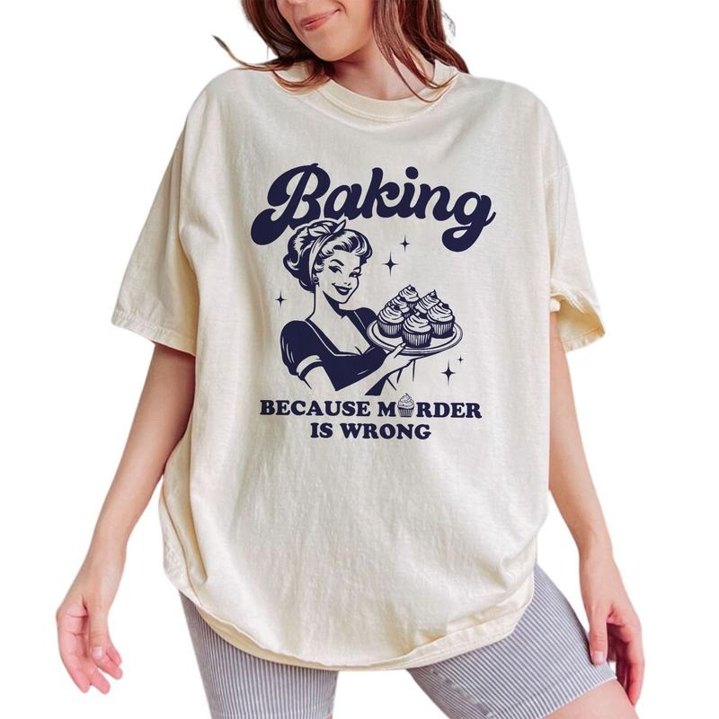 Funny Baking Vintage Tee, Mom Baker Vintage Graphic Tee Women, Wake And Bake Mama Unhinged Shirts, Sarcastic T-shirts For...