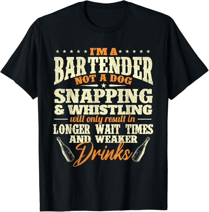 Funny Bar Shirts, I'm A Bartender Not A Dog T-Shirt Menswear Top
