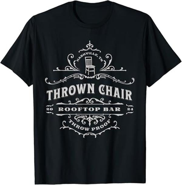 Funny Bar Shirts, Throw Chair Broadway Bar Nashville Country Music West T-Shirt Menswear Top