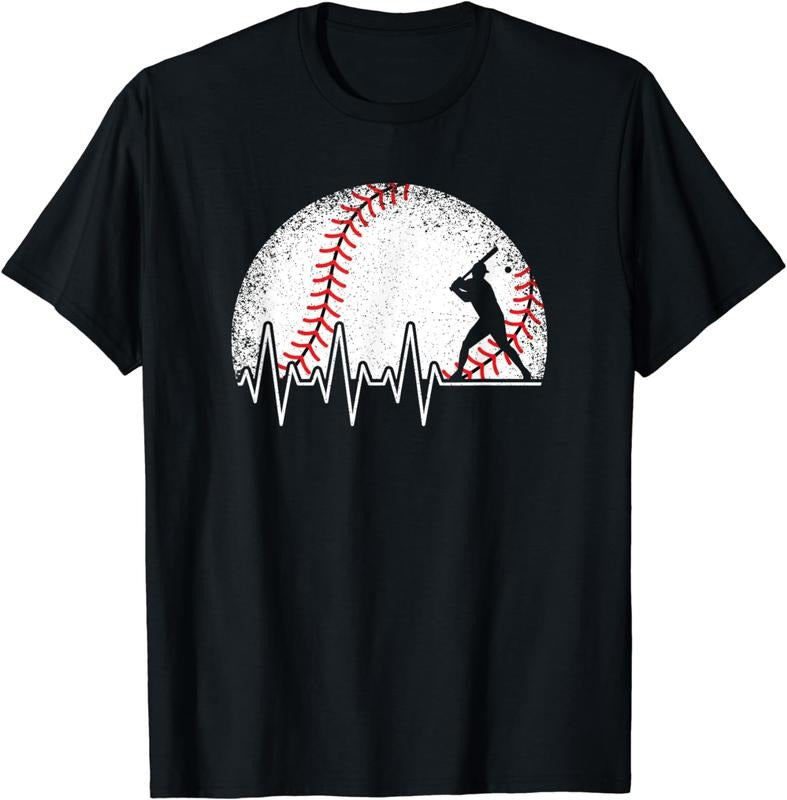 Funny Baseball Shirt, Funny Baseball Heartbeat Baseball Player T-Shirt Menswear Top Menswear Top Hoodie, Sweatshirt