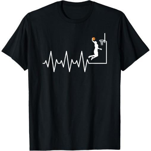 Funny Basketball Heartbeat Basketball Player T-Shirt Made in USA Hoodie, Sweatshirt | HypeCrazeTee.com