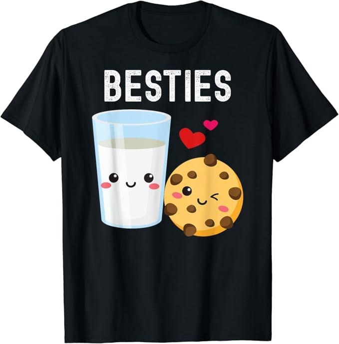 Funny Best Friend Shirts, Gift For Best Friend, Besties Kawaii Milk and Cookie Best Friends Couples Matching T-Shirt...