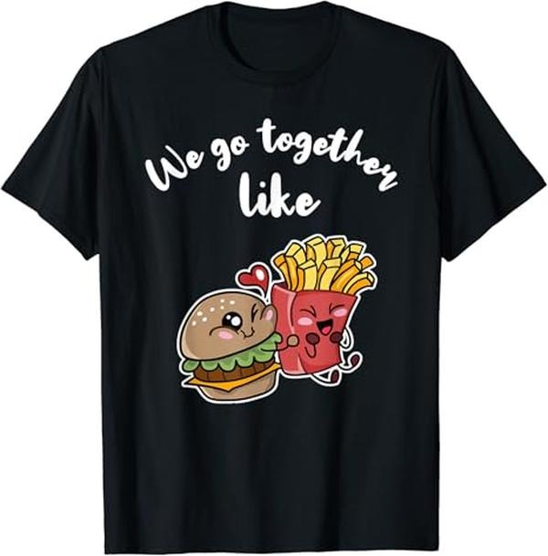 Funny Best Friend Shirts, Gift For Best Friend, Burger and Fries Shirt Funny Couple Burger Best Friend Gift T-Shirt...