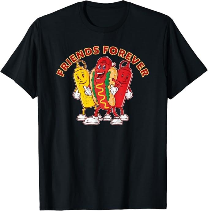 Funny Best Friend Shirts Best Friend Friends Forever Hot Dog Ketchup Mustard Funny Cute Meme Menswear Top Casual Classic T-Shirts, Hoodie, Sweatshirt