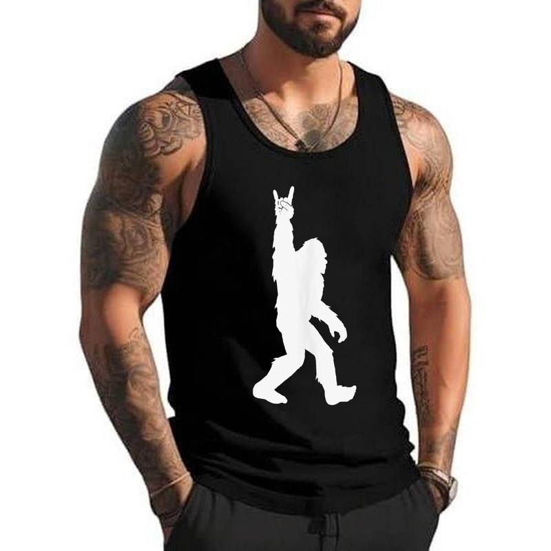 Funny Bigfoot Rock and Roll Tshirt for Sasquatch Believers Unisex Tank Top, Cotton, Size S-3XL Hoodie, Sweatshirt