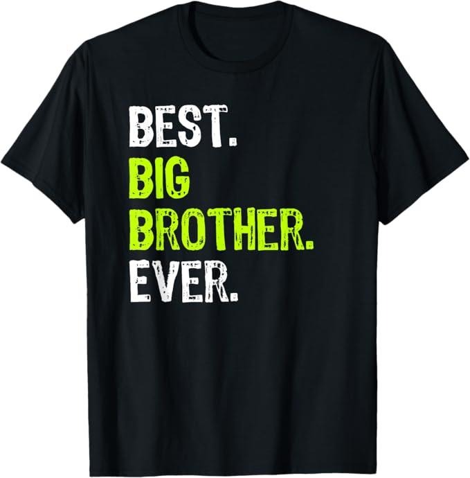 Funny Brother Shirt, Gift for Brother,  Best Big Brother Ever Teenager Older Sibling T-Shirt