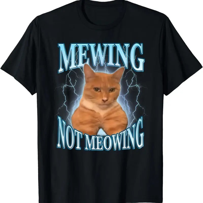 Funny Cat Meme Mewing LooksMax Meowing cat Trend T-Shirt Hoodie, Sweatshirt | HypeCrazeTee.com
