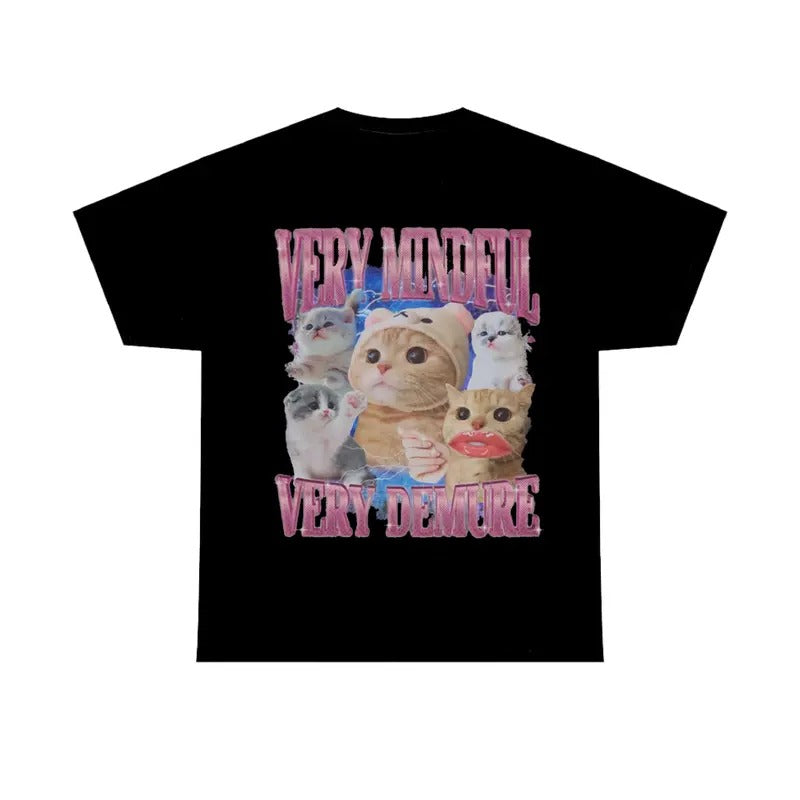 Funny Cat Meme Shirt Very Mindful Very Demure Tee Hoodie, Sweatshirt | HypeCrazeTee.com