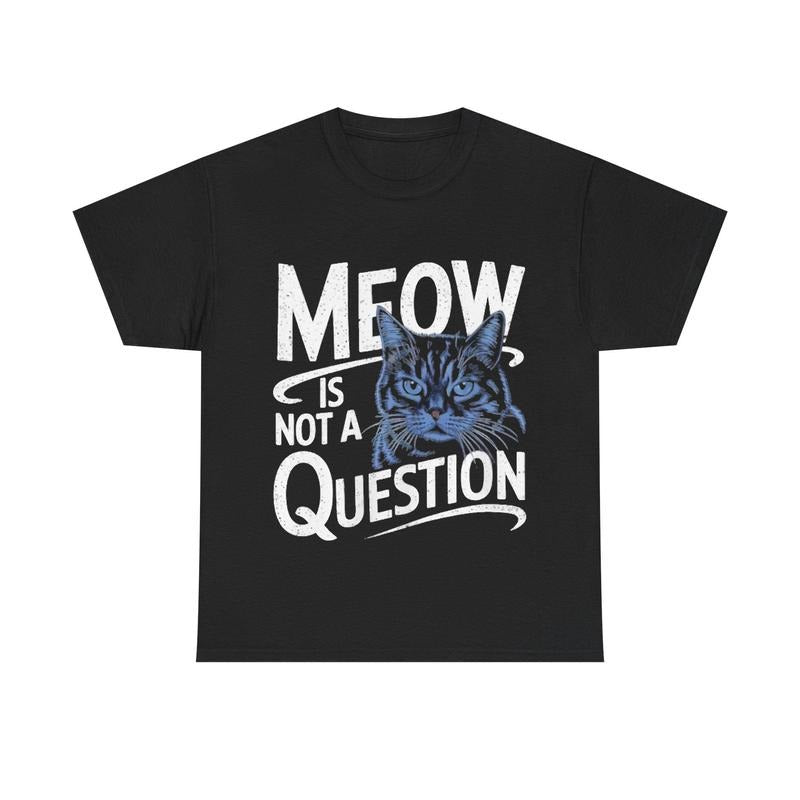 Funny Cat Meow Is Not A Question Unisex T-Shirt Hoodie, Sweatshirt | HypeCrazeTee.com