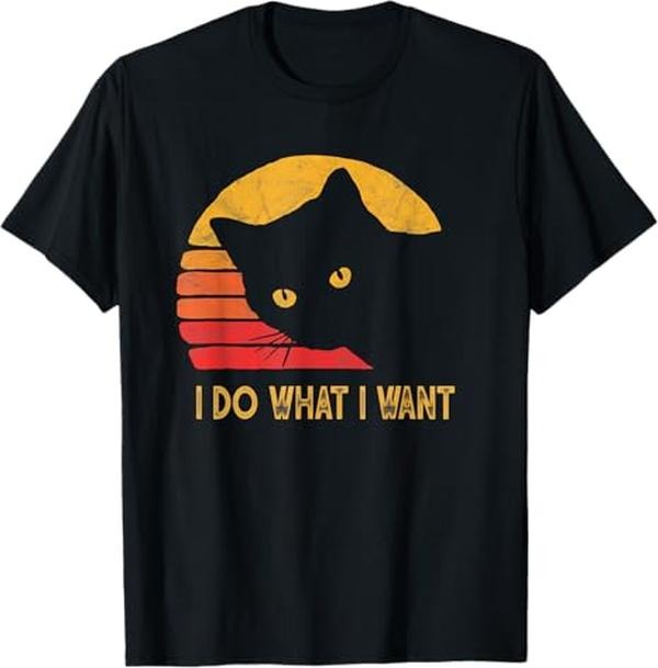 Funny Cat Shirts, Retro I Do What I Want With My Cat Funny gift T-Shirt - Menswear Top Hoodie, Sweatshirt | HypeCrazeTee.com