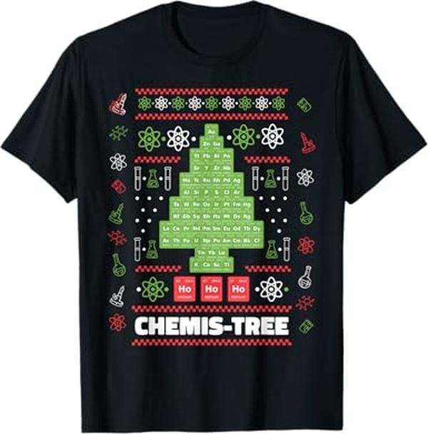 Funny Christmas Shirts, Chemistree Funny Science Christmas Tree Chemistry T-Shirt