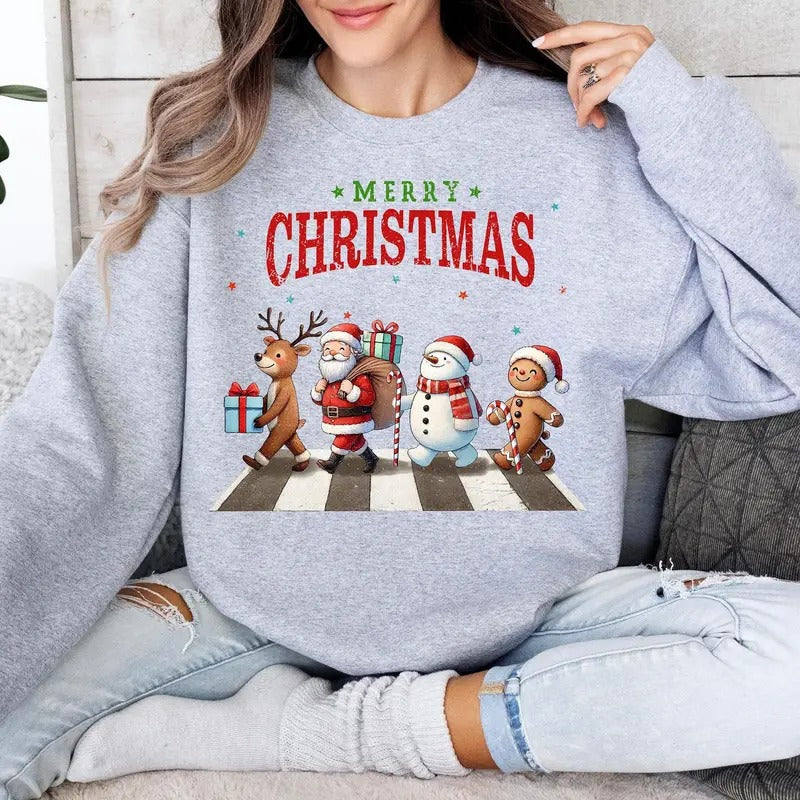 Funny Christmas Sweatshirt, Matching Holiday Ugly Sweaters, Retro Xmas Shirt, Music Lover Christmas Sweatshirt, Vintage...