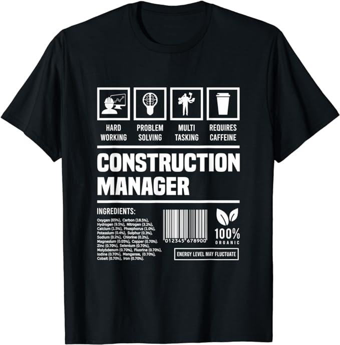 Funny Construction Work Shirts, Construction Manager Gift Idea Funny T-Shirt Menswear Casual Cotton Hoodie, Sweatshirt