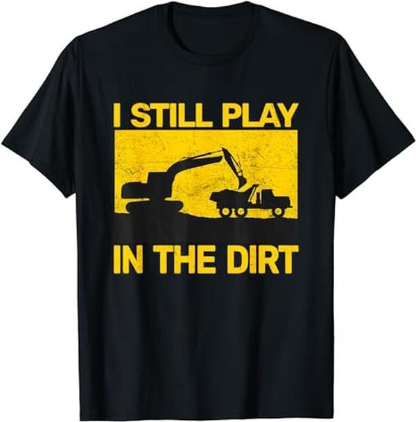 Funny Construction Work Shirts, Vintage Construction Equipment Heavy Work Funny For Men T-Shirt Menswear Casual Cotton...