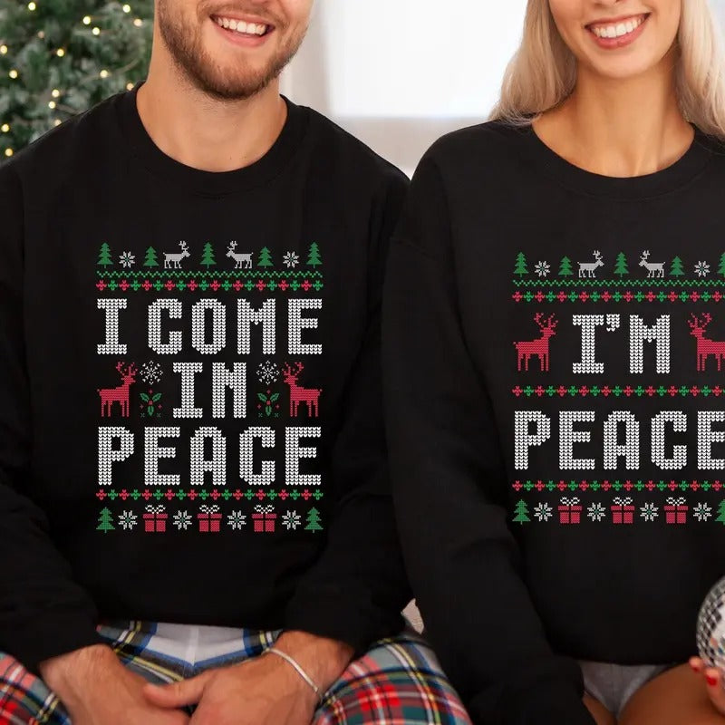 Funny Couple Ugly I Come Peace I'M Peace Humorous Couples Shirt Matching Shirt T-Shirts, Hoodie, Sweatshirt