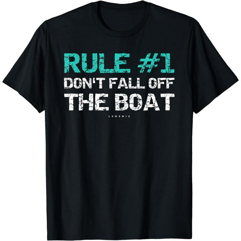 Funny Cruise Shirts - Rule #1 Don't Fall Off The Boat Shirt - Menswear Casual Cotton Hoodie, Sweatshirt | HypeCrazeTee.com