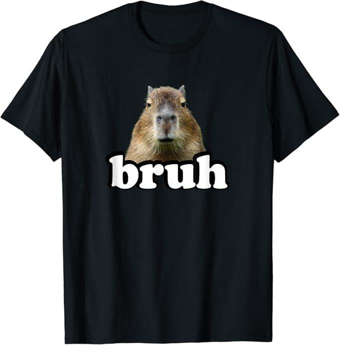 Funny Cute Capybara Shirts, Bruh Capybara T-Shirt Menswear Top Casual Classic Hoodie, Sweatshirt | HypeCrazeTee.com