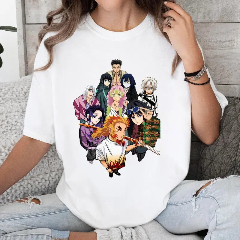 Funny DM Hashira Characters Shirt Crewneck Hoodie Comfort Cotton Sweatshirt | HypeCrazeTee.com
