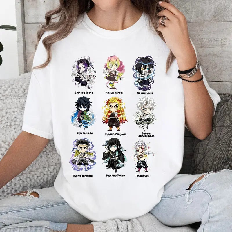 Funny DM Hashira Characters Shirt Crewneck Hoodie Comfort Cottonstyle{n002}2 Sweatshirt | HypeCrazeTee.com