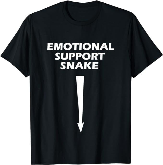 Funny Dark Humor Shirts For Men, Adult Humor Dirty Joke Emotional Support Snake T-Shirt Menswear Casual Cotton Top Basic...