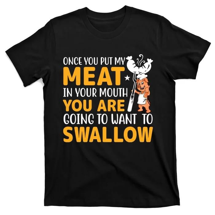 Funny Dark Humor Shirts For Men, Funny Adult Humor Once You Put My Meat In Your Mouth T-Shirt Menswear Casual Cotton...