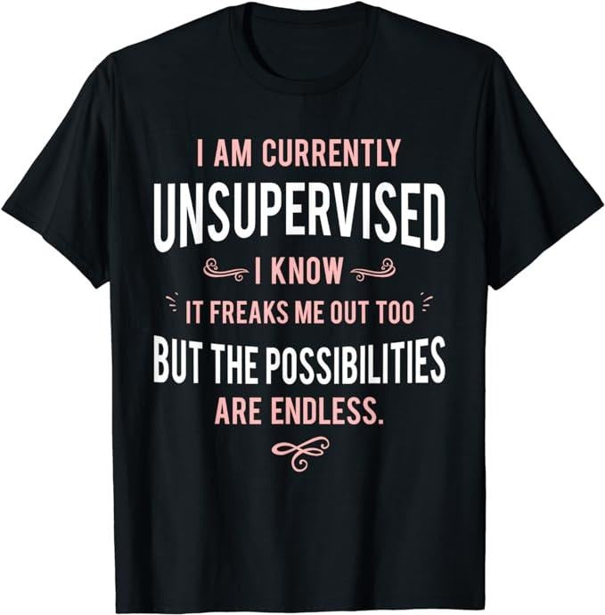 Funny Dark Humor Shirts For Men, Funny Adult Sarcasm I Am Currently Unsupervised T-Shirt Menswear Casual Cotton Hoodie,...