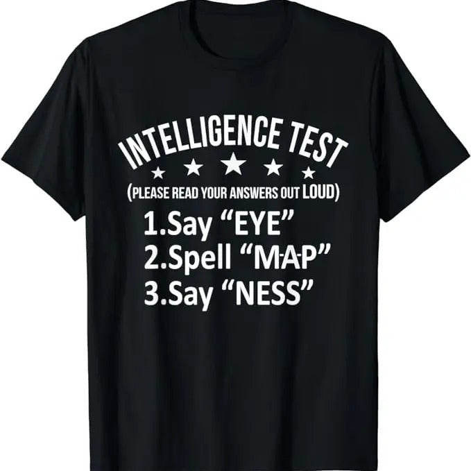 Funny Dark Humor Shirts For Men, Intelligence Test Adult Humor Funny Sarcasm Graphic Short Sleeve T-Shirt Menswear Casual...