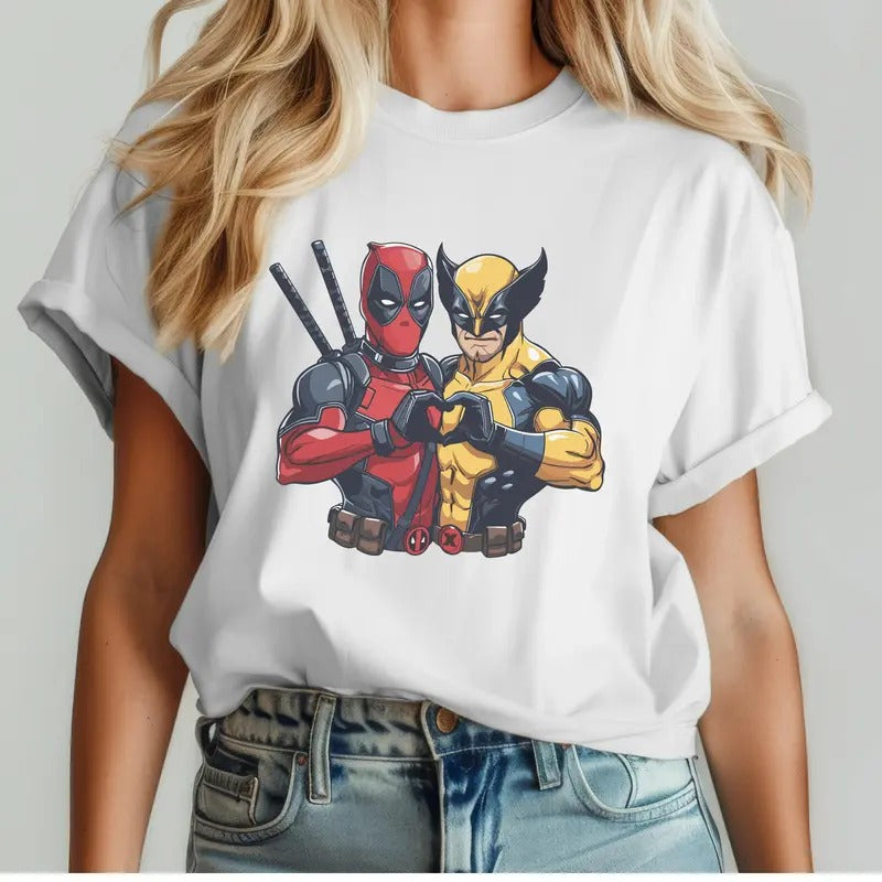 Funny Dead pool & Wolv erine Best Friends Shirt Graphic Tee Shirt Men Women Unisex Cotton Hoodie, Sweatshirt