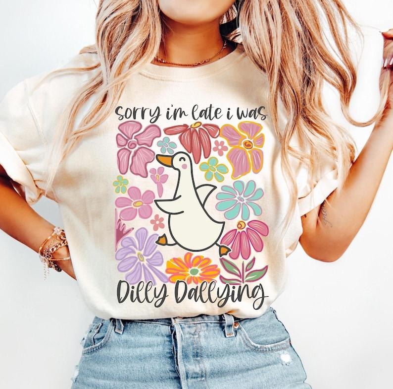 Funny Dilly Dallying Goose Sarcastic Boho Preppy Retro Shirt T-Shirts, Hoodie, Sweatshirt