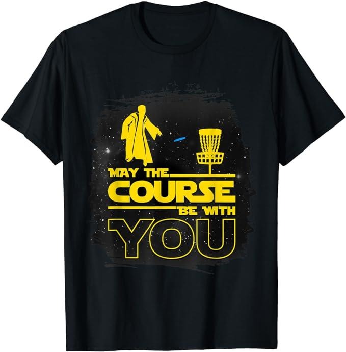 Funny Disc Golf T-Shirt, Gift for Disc Golfers, May The Course Be With You Funny Disc Golf T Shirt Menswear Top Underwear...