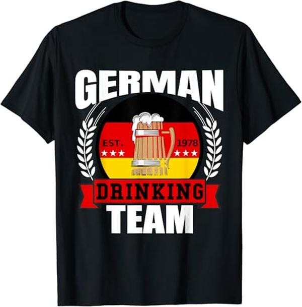 Funny Drinking Shirts, German Drinking Team Germany Flag Funny Oktoberfest Gift T-Shirt Menswear Top | Funny Shirts For...