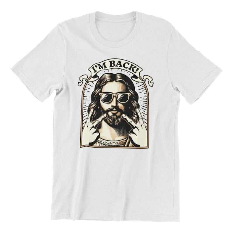 Funny Easter Jesus Shirt, Im Back Jesus Shirt, Guess Who's Back Again Hoodie and Sweater; T-shirt Cotton Sweatshirt