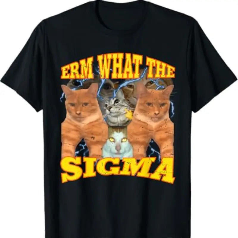 Funny Erm What The Sigma Cursed Mewing Cat T-Shirt Hoodie, Sweatshirt | HypeCrazeTee.com
