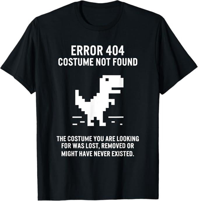 Funny Error 404 Costume Not Found Shirt, Halloween Error 404 Costume Not Found Coding Programmer Geek T-Shirt