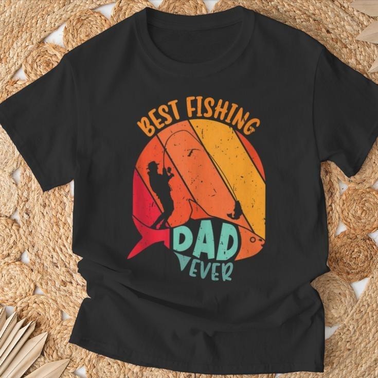 Funny Fathers Day Shirts, Gift for Dad, Best Fishing Dad Ever Fathers Day Dad Fishing T-Shirt
