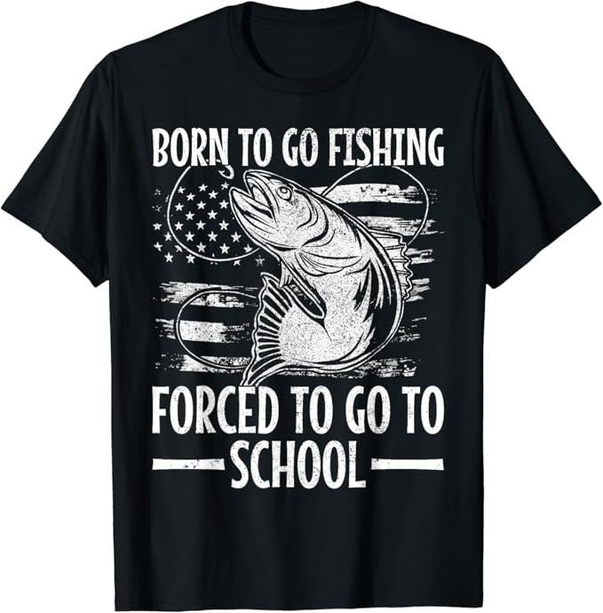 Funny Fishing Shirts, Born To Go Fishing Bass Fish Fisherman Funny Fishing T-Shirt Cotton Fashion Casual Classic Hoodie,...
