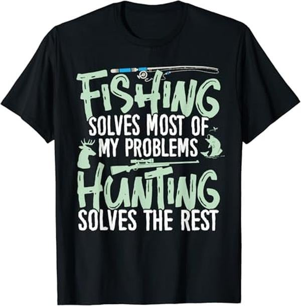 Funny Fishing Shirts, Fishing Solves My Problems T-Shirt Cotton Fashion Casual Classic Hoodie, Sweatshirt | HypeCrazeTee.com
