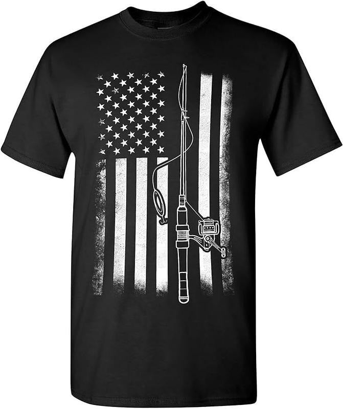 Funny Fishing Shirts, Gift For Fisherman, American Flag Fishing T-Shirt Menswear Top Casual Classic Hoodie, Sweatshirt