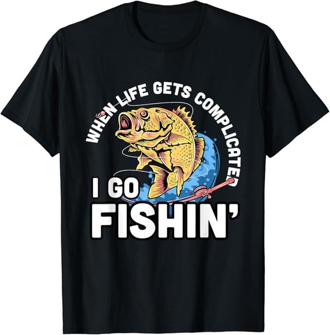 Funny Fishing Shirts, When Life Gets Complicated I Go Fishin - Funny Fishing T-Shirt Cotton Fashion Hoodie, Sweatshirt