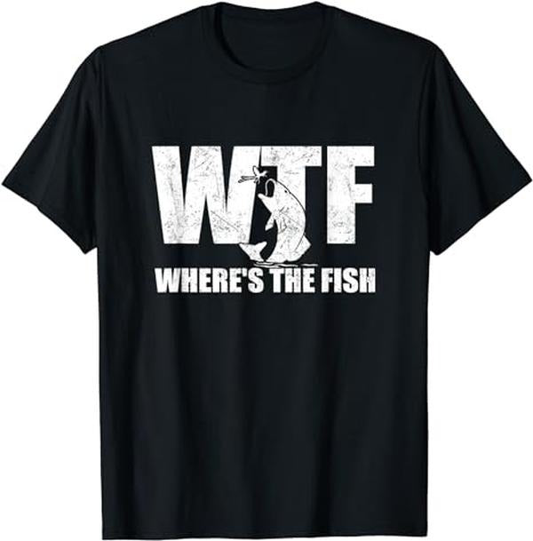 Funny Fishing Shirts, Where's The Fish Men's Funny Fishing Gifts Fathers Day T-Shirt Cotton Fashion Hoodie, Sweatshirt