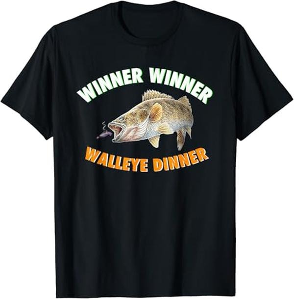 Funny Fishing Shirts, Winner Winner Walleye Dinner Fish Fry T-Shirt Cotton Fashion Hoodie, Sweatshirt | HypeCrazeTee.com