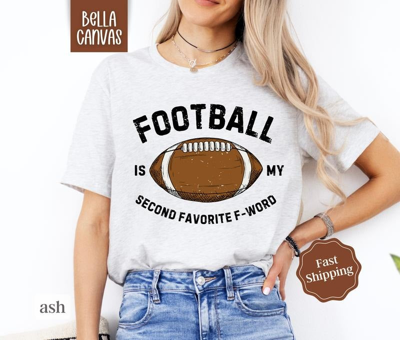 Funny Football Shirt Bella Canvas, Women's Football Tee, Fall Graphic Tshirt Hoodie, Sweatshirt | HypeCrazeTee.com