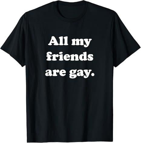 Funny Friend Shirts, Gift For Gay Best Friend, All My Friends Are Gay T-Shirt Top Casual Classic Cotton Hoodie, Sweatshirt