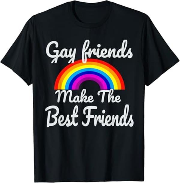Funny Friend Shirts, Gift For Gay Best Friend, Gay Ally Best Friends T-Shirt Pride LGBT Allies Menswear Top Casual...